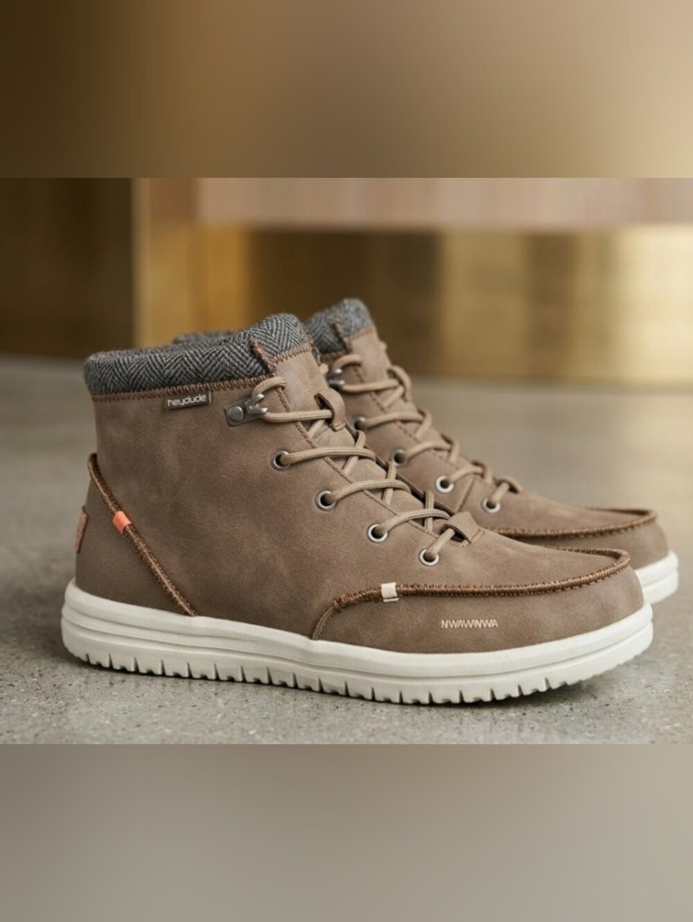 NEW! Hey Dude Men's Taupe Bradley Boots Sz 8 NWT